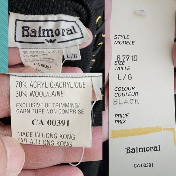 Balmoral VTG Black Wool Blend Mockneck Sweater Dress w/ Lace Up Detail - Picture 4 of 4